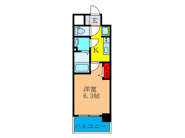 ﾌﾟﾚｻﾝｽ淡路駅前（303）の物件間取画像